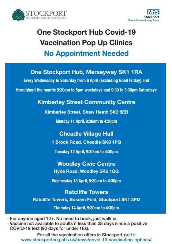 Vaccination Pop Up Clinics Poster